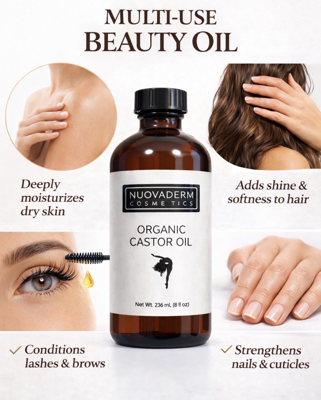 Nuovaderm Certified Organic Castor Oil – 16 oz